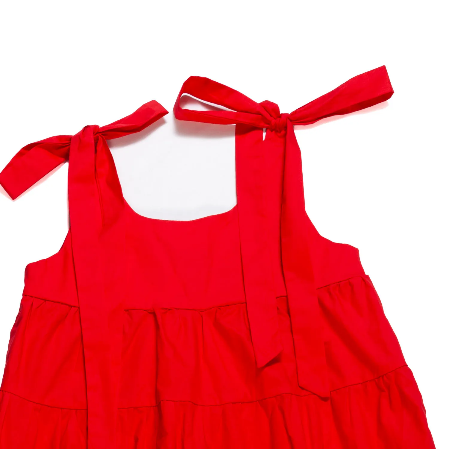 Vestito Smanicato Rosso Bambina