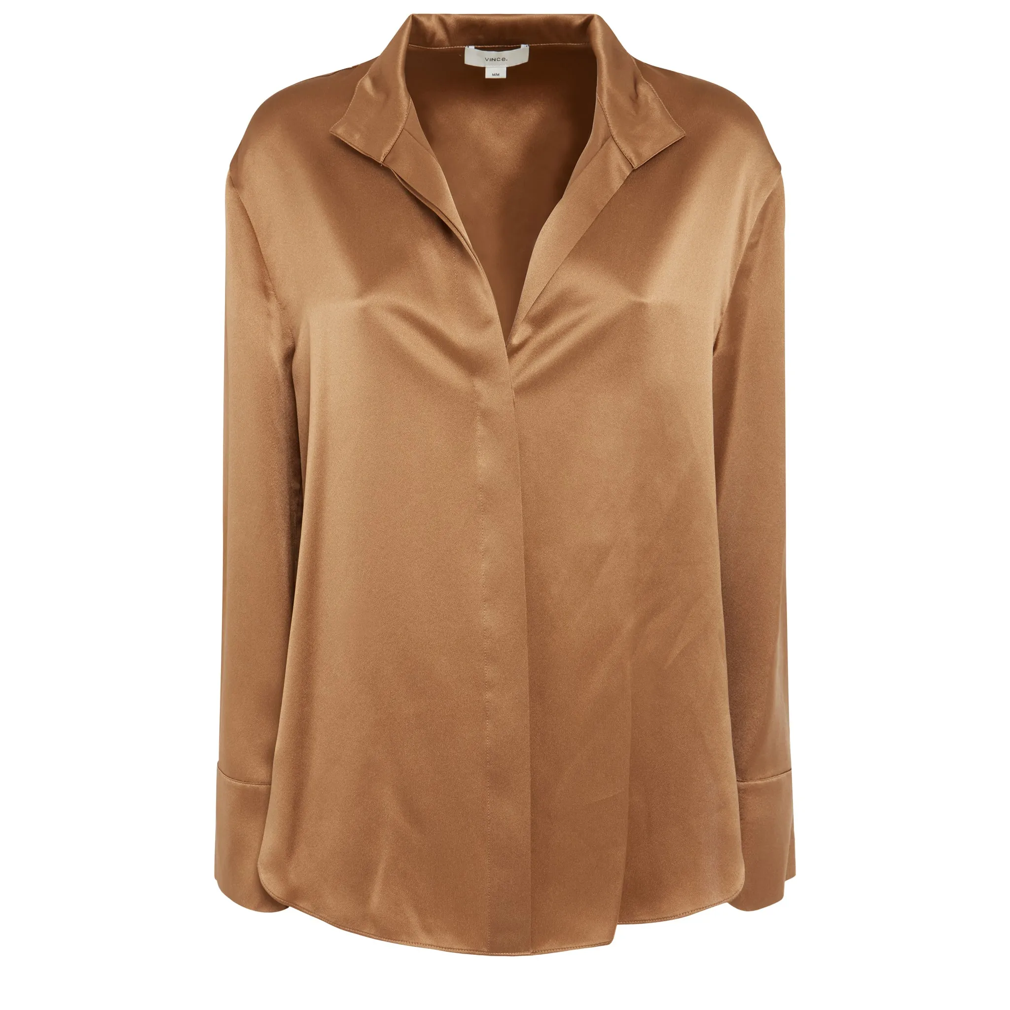 VINCE  Camicia in seta marrone