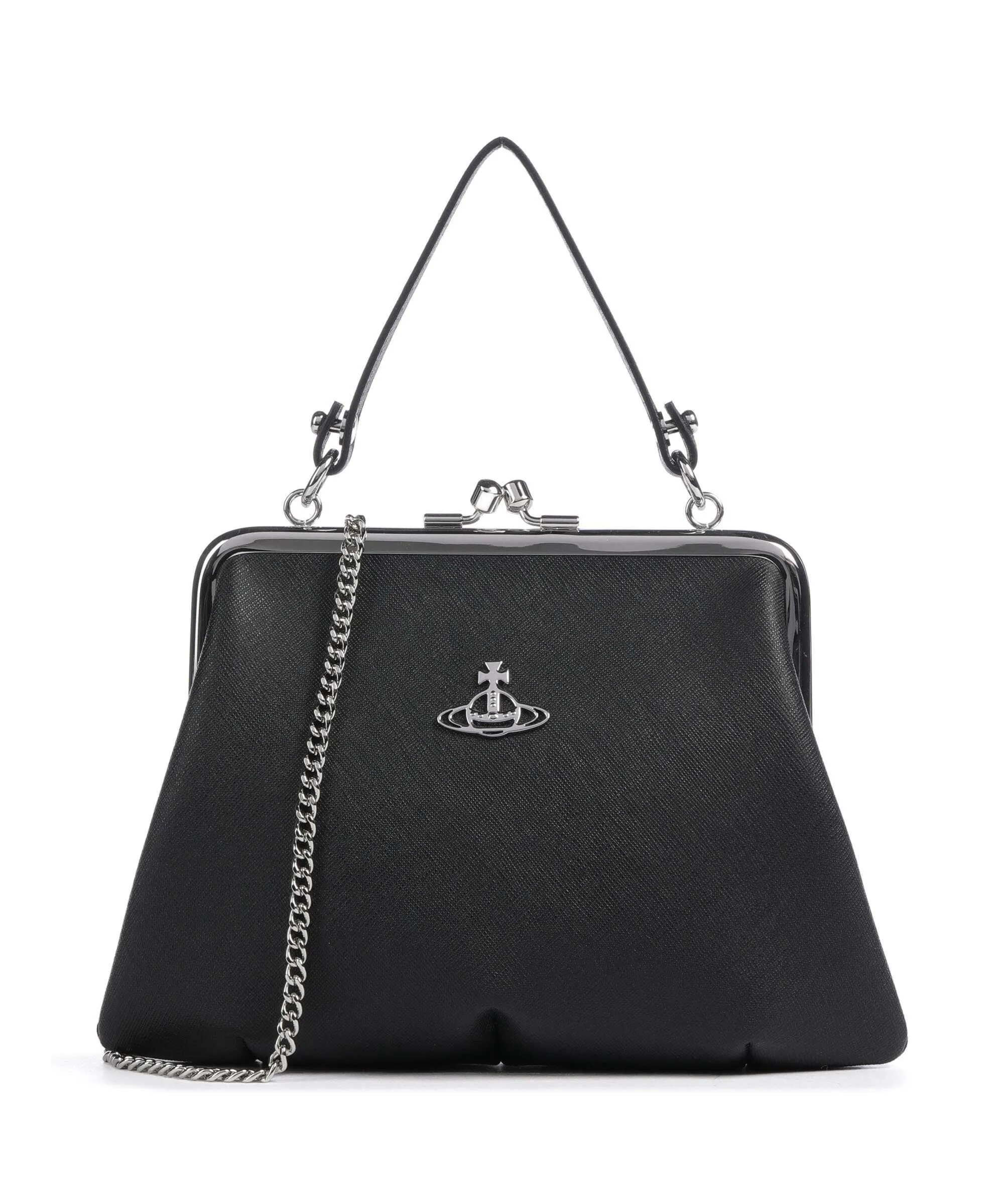  Vivienne Westwood Granny Saffiano Frame Borsa a tracolla pelle sintetica nero  