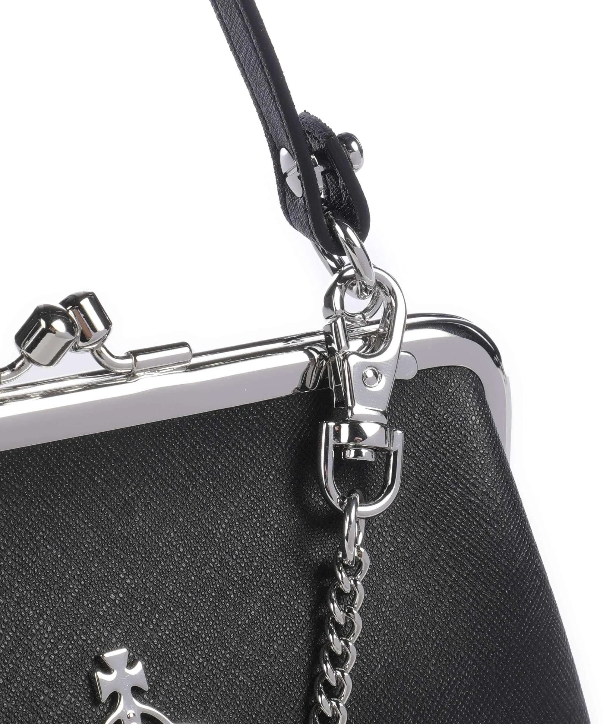  Vivienne Westwood Granny Saffiano Frame Borsa a tracolla pelle sintetica nero  