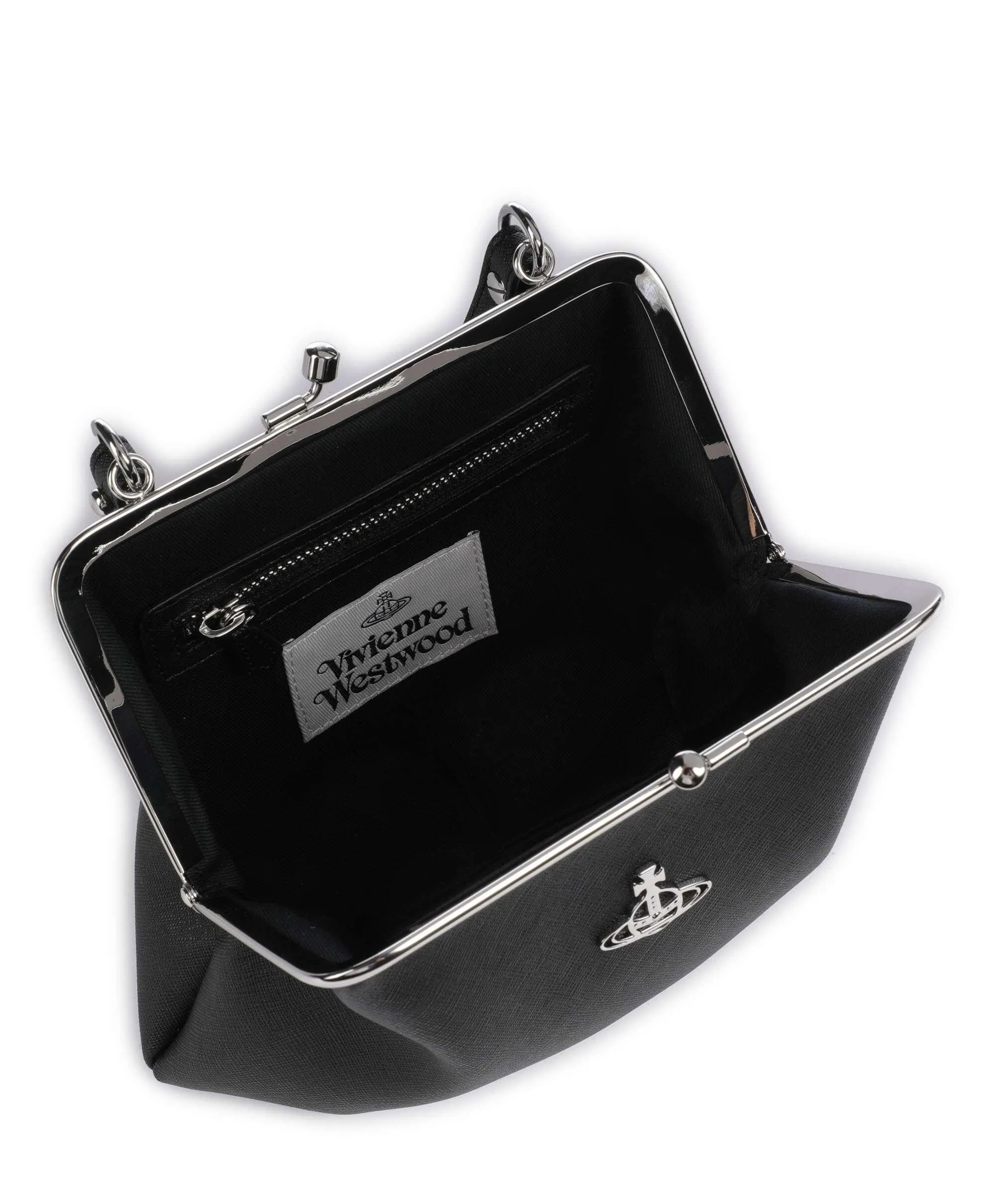  Vivienne Westwood Granny Saffiano Frame Borsa a tracolla pelle sintetica nero  