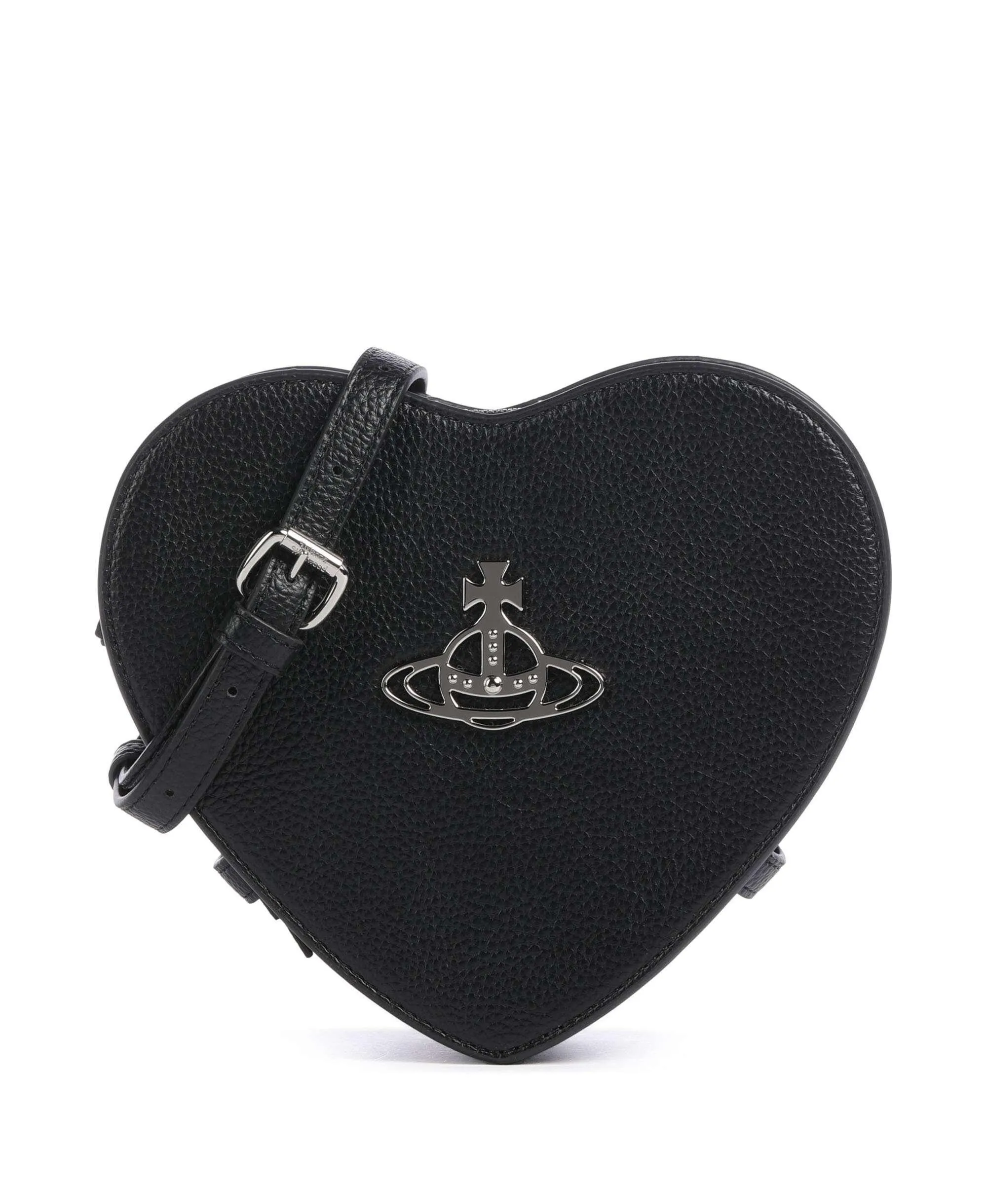  Vivienne Westwood Louise Re-Vegan Heart Borsa a tracolla pelle sintetica nero  
