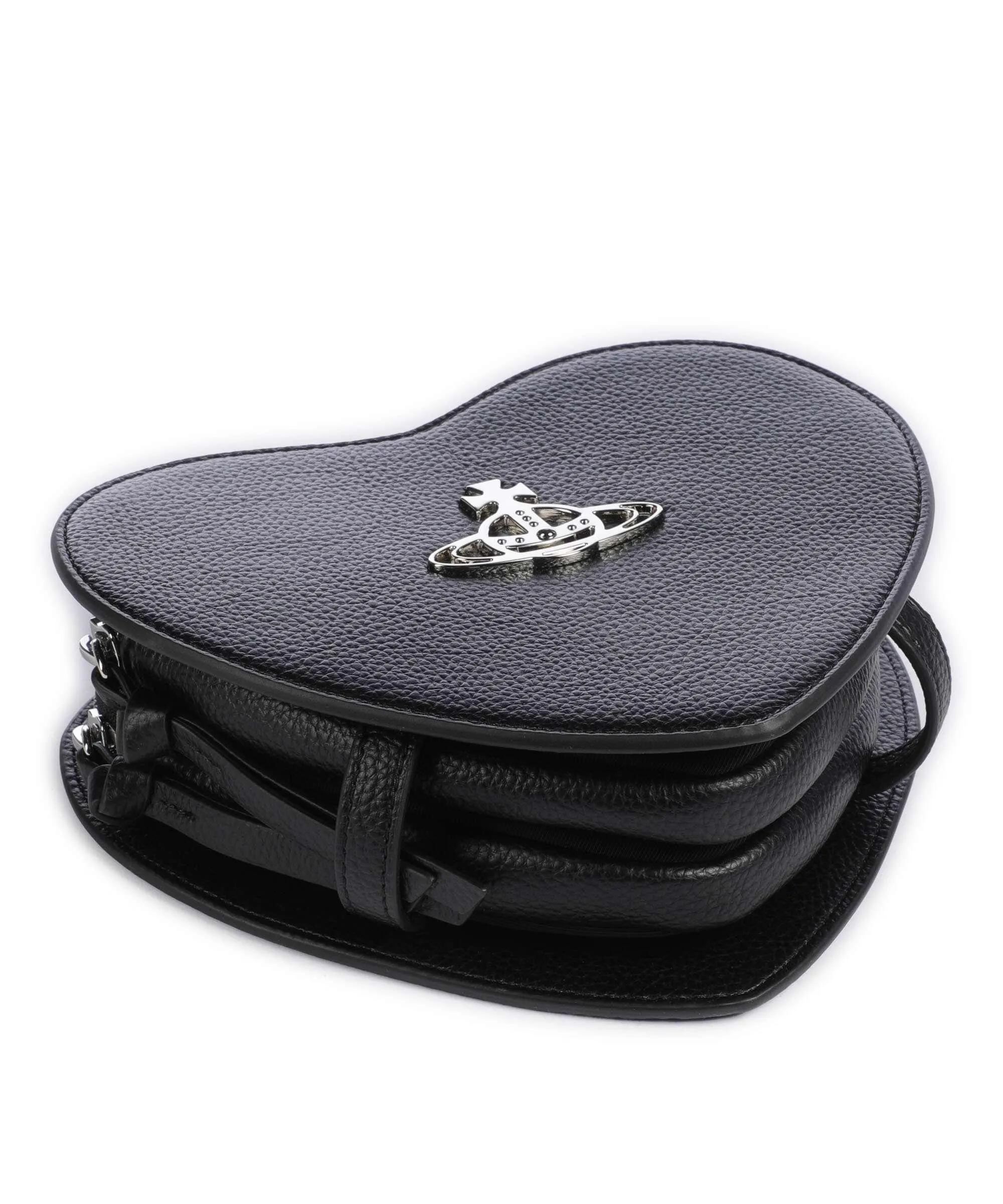  Vivienne Westwood Louise Re-Vegan Heart Borsa a tracolla pelle sintetica nero  