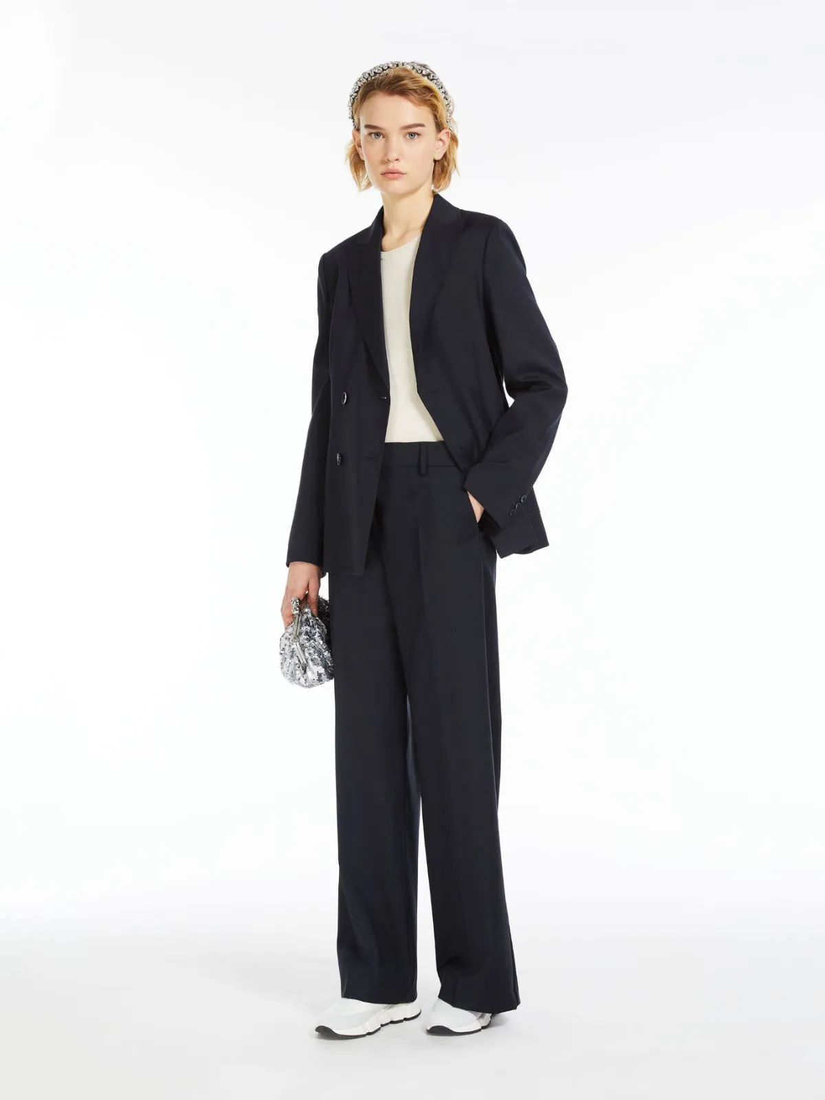 Weekend Max Mara WeekEnd Max Mara pantalone palazzo in tela di lana