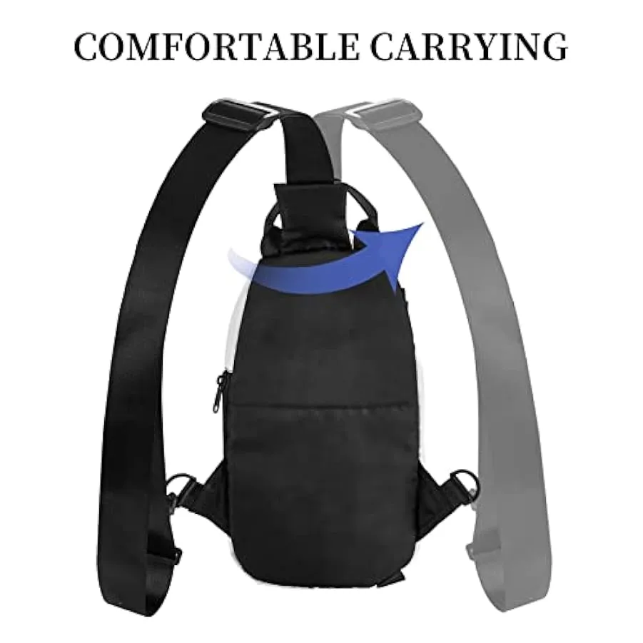 WOWBED Borsa a tracolla stampata da campo da golf, zaino multiuso per viaggi, escursionismo, sport all’aria aperta, nero, Taglia