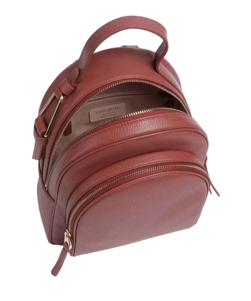 ZAINO COCCINELLE MALORY IN PELLE MARRONE CUOIO E1 R1K 140201 R31 BRANDY